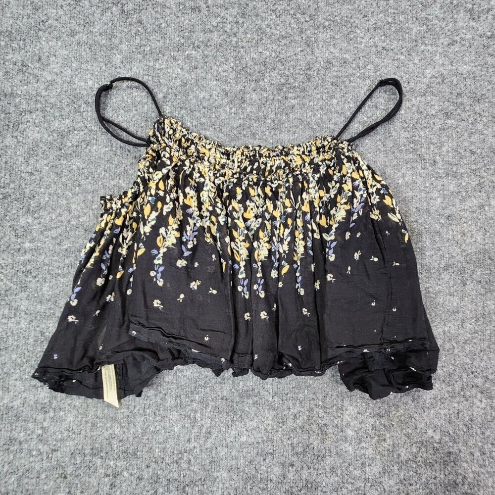 Intimately Free People Instant Crush Black Floral‎ Cami Tank Crop Boho Top Small - Picture 9 of 14